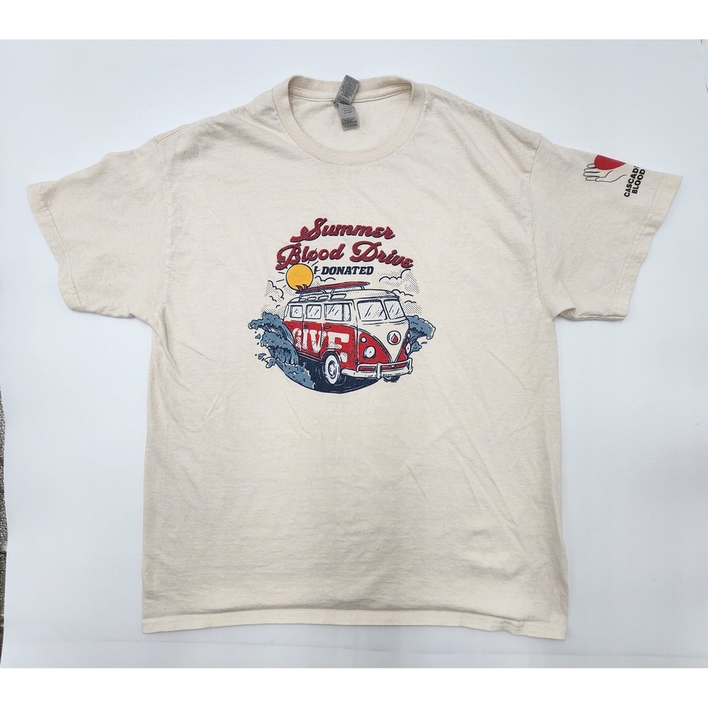 GILDAN HEAVY‎ COTTON VTG CASCADE BLOOD DRIVE TSHIRT